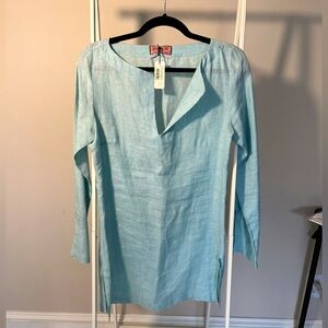 PINK - linen tunic beach coverup. NWT.
